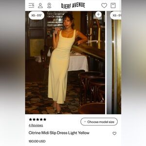 ISO DJERF AVENUE Citrine Midi Slip Dress Light Yellow